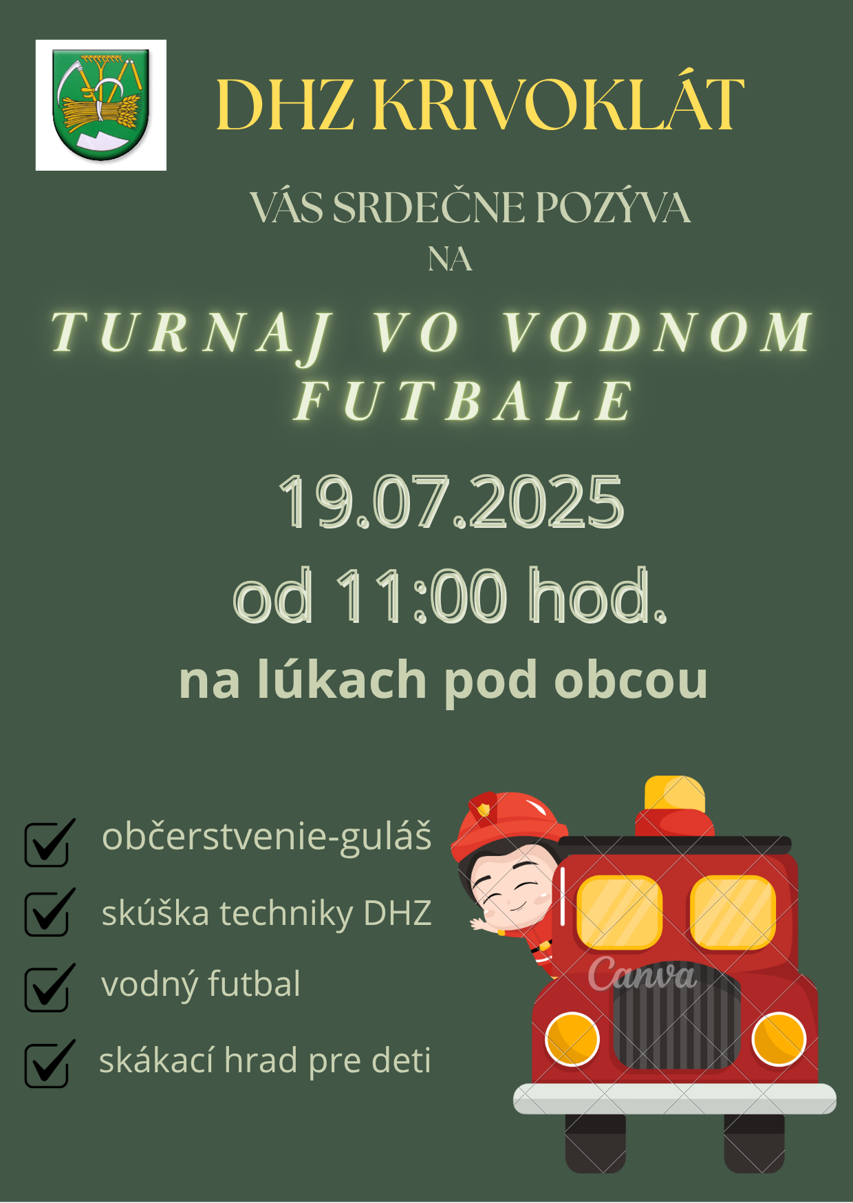 DHZ Krivoklát pozýva na turnaj vo vodnom futbale